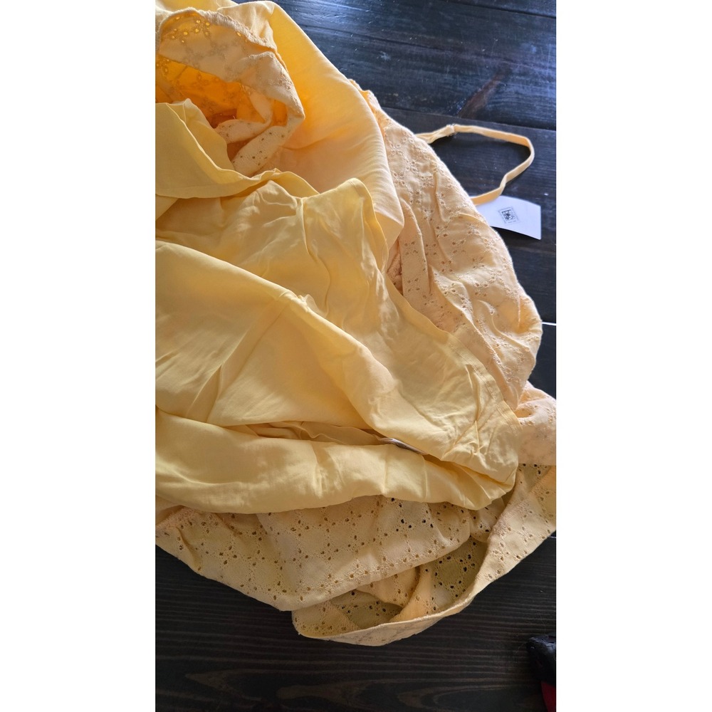 Z Supply Maze Tiered Eyelet Midi Dress Yellow Crochet Lace ZD232664S‎ Womens S - Picture 5 of 10